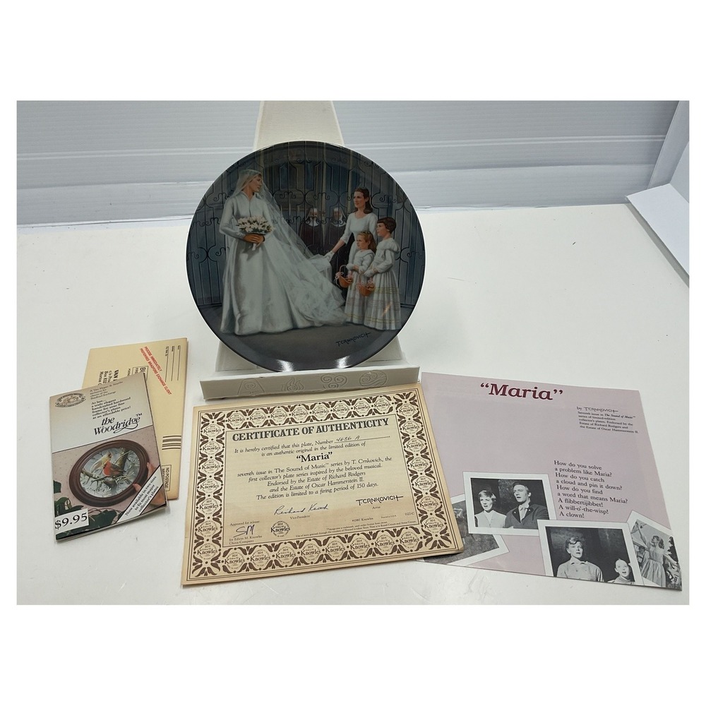 Edwin Knowles Sound of Music Maria Collector Plate 1987 COA